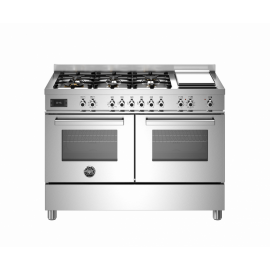 BERTAZZONI PRO12 6G 2E X T Ηλεκτρική Κουζίνα με Εστίες Αερίου & grill Teppanyaki 120cm Inox